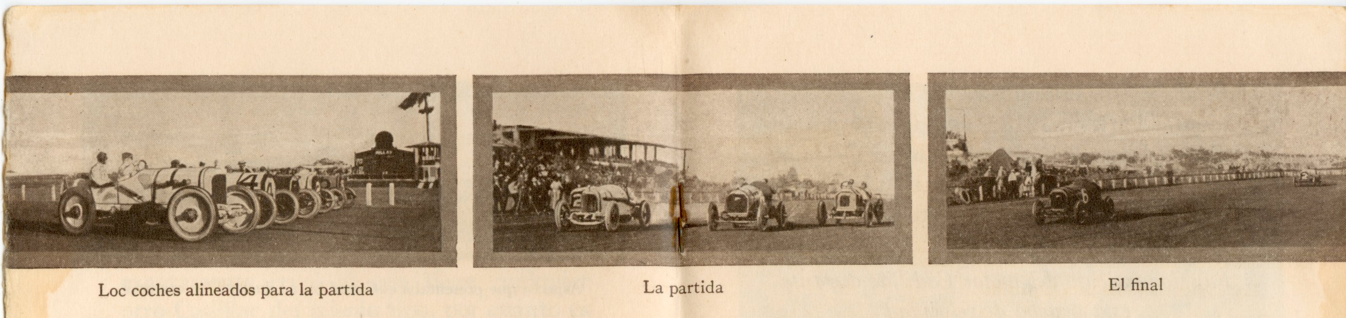 Three-panel panoramic sequence of the April 3 1920 race at Oriental Park